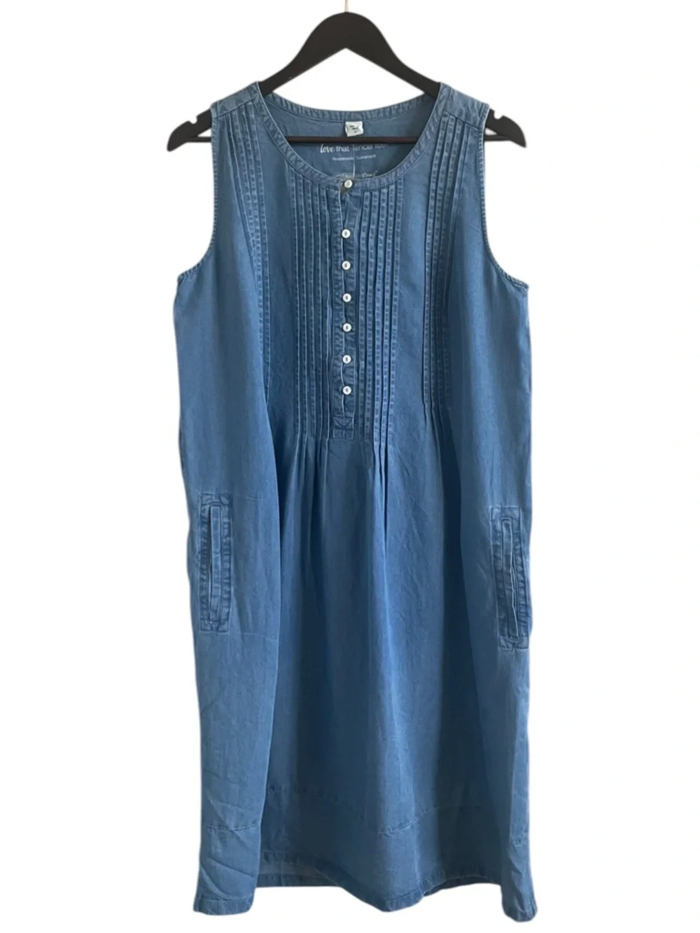 NWT Coldwater Creek Floria TENCEL Dress Sleeveless Pintuck Button Front Small - Picture 3 of 10